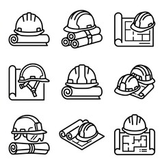 Fototapeta premium Construction worker safety hard hats.