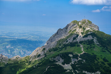 Giewont peak with a steel cross on top, Tatra Mountains, Poland © Szymon Bartosz