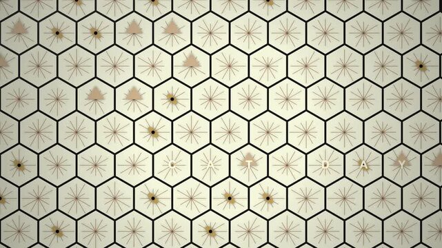 Abstract mosaic grid pattern with hexagons