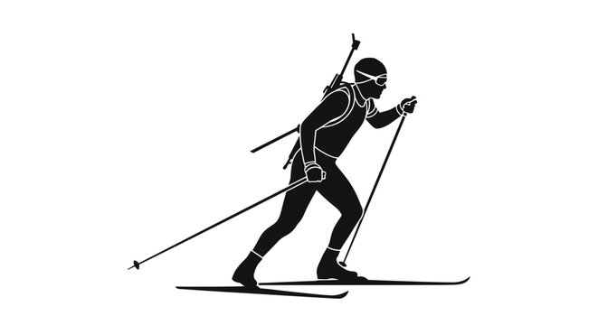 Man skiing on mountain slope.