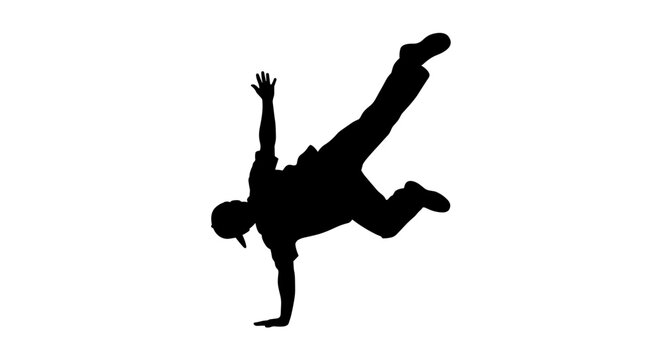 Man doing breakdancing move.