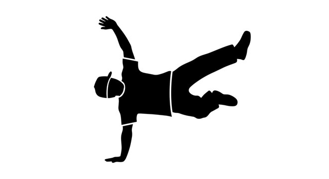 Man falling down in air.