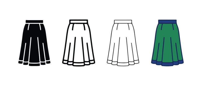 skirts with pleats and waistbands  black white green and blue skirt designs