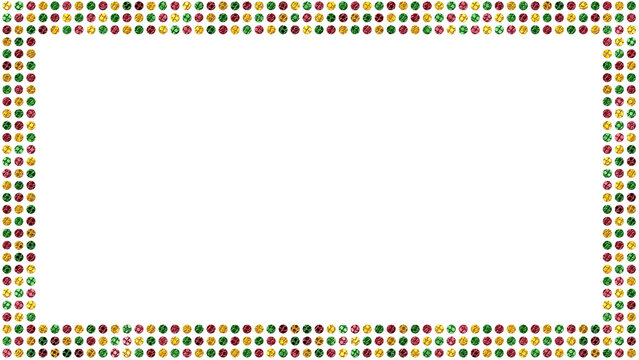 Textured Dotted Border, Diagonal Christmas Colors, Transparent Background, 8K Screen Display