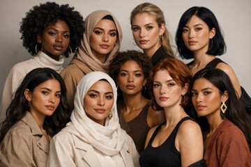 Obraz premium Diverse women celebrating beauty together.