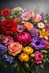 Obraz premium Vibrant bouquet of colorful flowers.