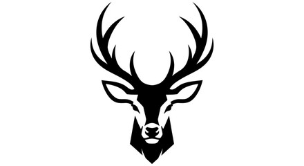 Obraz premium Deer head silhouette against a white background minimalist graphic design