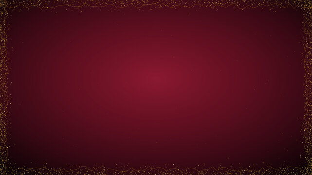 Deep burgundy red gradient background featuring a golden glittering border frame burgundy gradient