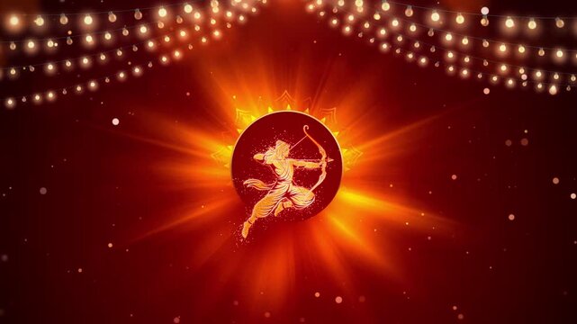 Lord Rama Seamlessly Loopable Background Animation for Dussehra Celebration