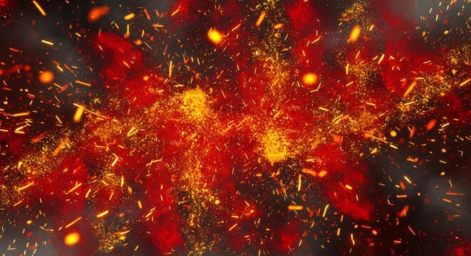 Vibrant red and orange explosion background.