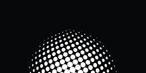 Abstract Halftone Dotted Sphere Bottom Background with Copy Space Geometric Dot Globe Vector © alphabeticmind