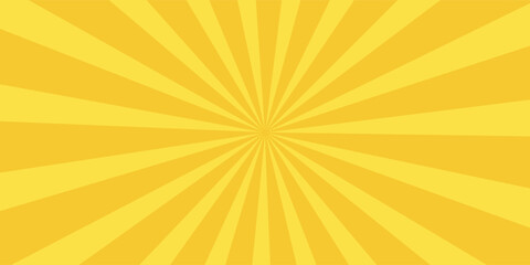 Fototapeta premium Yellow banner with Sun rays, yellow lines background, light