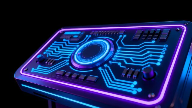 Futuristic electronic control panel