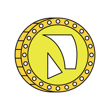 Raiden Coin icon with white background vector stock illustration