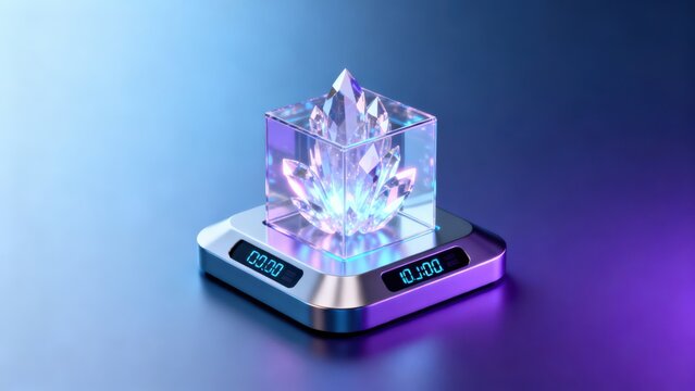 Crystal on digital scale