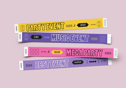 Party And Music Festival Colorful Event Wristband Set