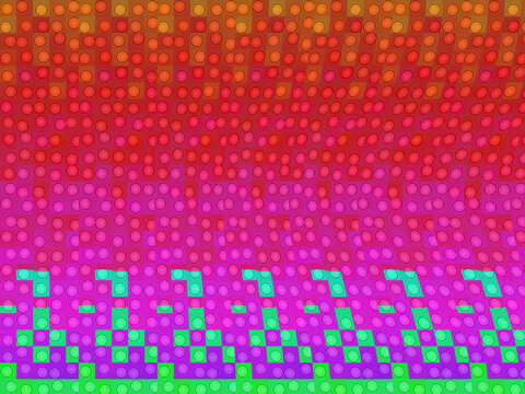 Stereo pictures,stereogram,3D Pictures,Magic Eye,Hidden image search,Puzzle Hidden Image. Colorful pixelated abstract pattern with vibrant gradient  