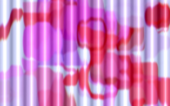 Abstract light texture featuring vibrant pink and red circular patterns layered over a vertical white pleated background creating a soft glowing effect for modern designs