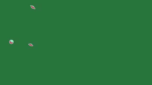 A green background with white border and dot in the middle is screen red blue wave green screen animated chromakey background layers style colorful illustration design movement motion