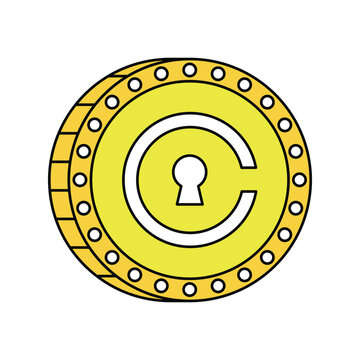 Cvc Coin icon with white background vector stock illustration