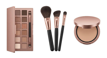 Luxury cosmetic makeup palette brushes and compact powder
