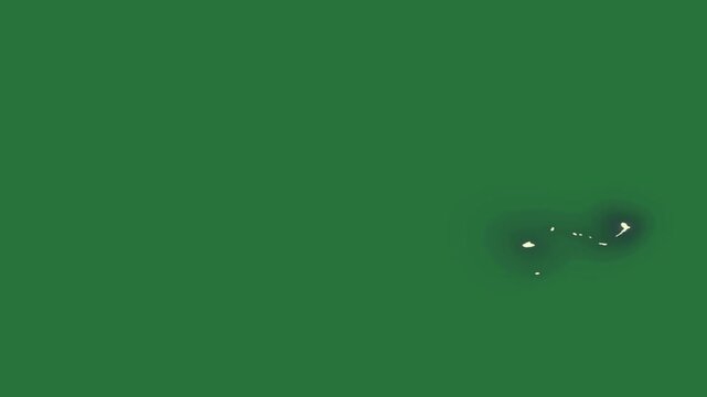 A green screen with small white object in the middle and background hole water droplets on it splashing an image of bird flying sky splashs animated chromakey background frame movement