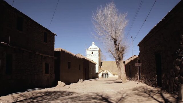 Colonial Architecture Of Church In Remote Susques Settlement Northern Argentina - 4K