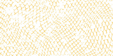 simple golden color fish scale wave pattern vector for banner poster background. © firman