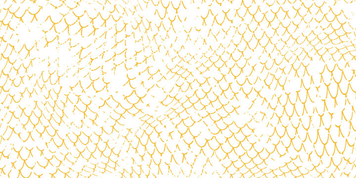 simple golden color fish scale wave pattern vector for banner poster background.