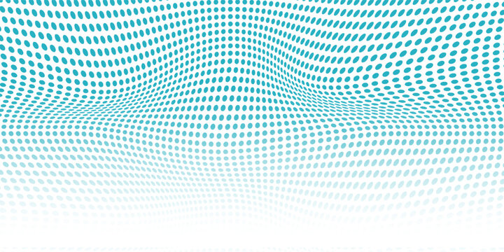 Gradien Vektor Transparan Warna Biru Halftone Latar Belakang Titik Terhuyung Pola titik modern