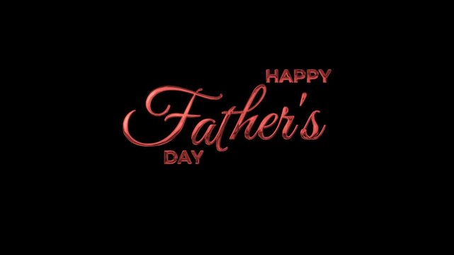 Father's Day Celebration with Elegant Red Text on Black Background.