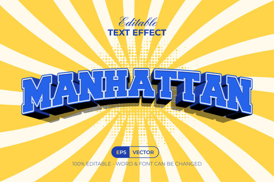 3D Text Effect Curved Varsity Style. Editable Text Effect.