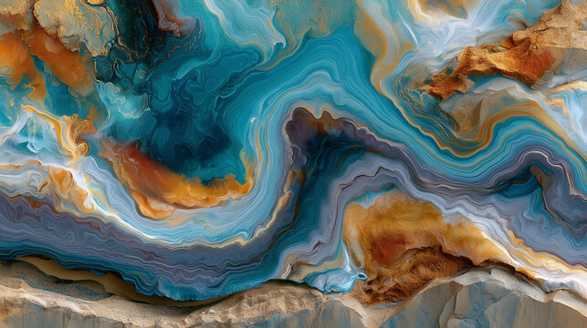 Premium luxury agate stone texture backdrop, elegant geode liquid paint pattern for presentation.