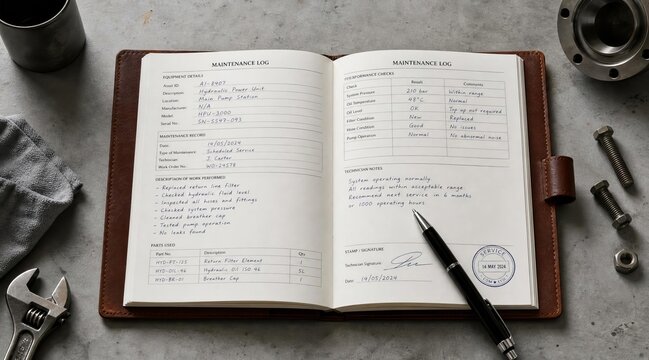 Open maintenance logbook on workbench