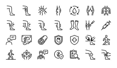 Fototapeta premium varicose, veins, vascular, circulation, blood, leg, swelling, spider, cramps, pain, compression, treatment, therapy, sclerotherapy, laser, diagnosis, prevention, recovery, healthcare, medical, outline