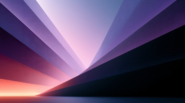 Kpop Symmetrical perspective slanted geometric planes with soft lavender pink coral gradient, minimalist 3D spatial backdrop for luxury brand banner, product launch screen