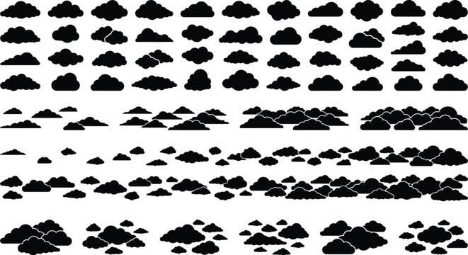 Realistic cloud silhouette vector illustration on a white background atmospheric weather concept