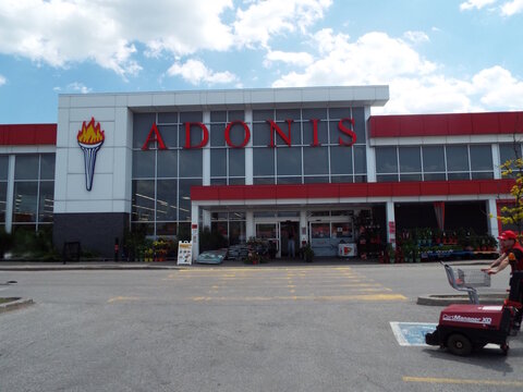 Gatineau,Quebec, Canada &ndash; May 19, 2026:The front of  "Adonis grocery store", a popular market in Canada, supermarch&eacute; at 920 Bd Maloney O RC-001.