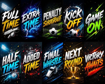Dynamic Football Match Typography Banner with Bold Sports Design