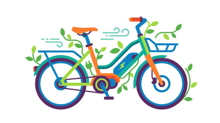 Fototapeta premium Eco-Friendly Electric Bicycle with Nature Elements