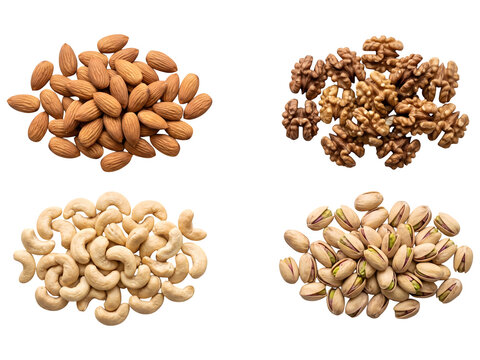 Assorted nuts, mixed nuts, healthy snacks, almonds, cashews, walnuts, pistachios