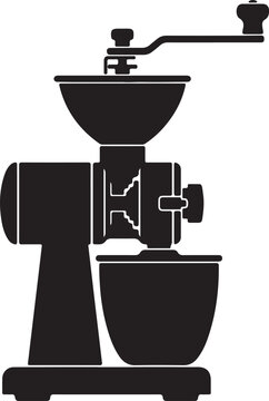 Coffee Grinder Silhouette Vector Isolated on White