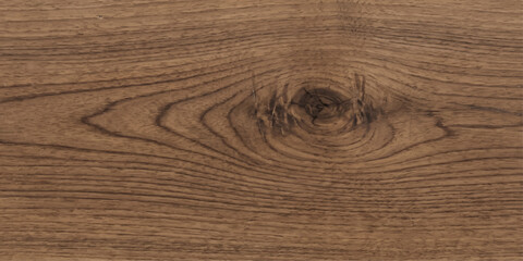 Fototapeta premium Close-up shot of a dark brown wooden texture with visible grain patterns and a prominent knot, showcasing the natural beauty and organic feel of the material.
