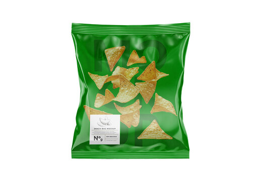 Glossy Snack Front View Mockup Template for Creative Brand Design and Launch
