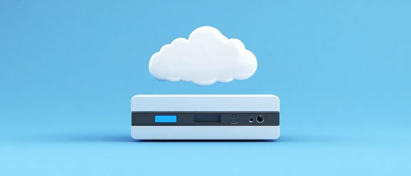 Cloud server data storage and transfer 3 d render
