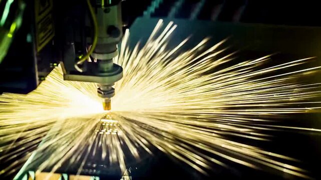 Microchip fabrication process showing robotic arm applying material to circuit board