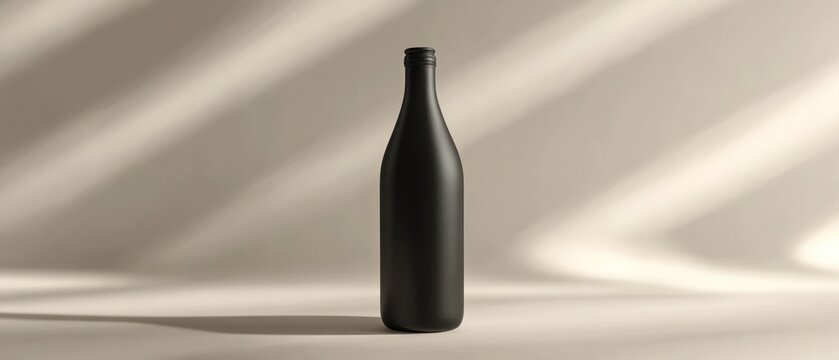 Black matte bottle minimalist product mockup clean elegant design for packaging and advertising