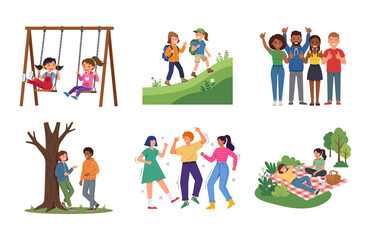 Fototapeta premium Diverse Group of Young People Engaging in Outdoor Leisure Activities and Socializing Together