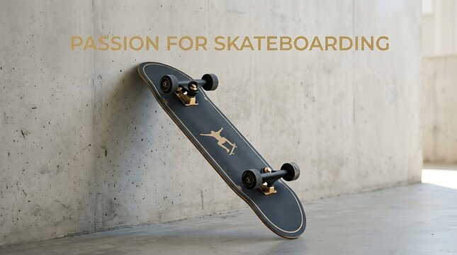 "Passion for Skateboarding" is written with little gold accents