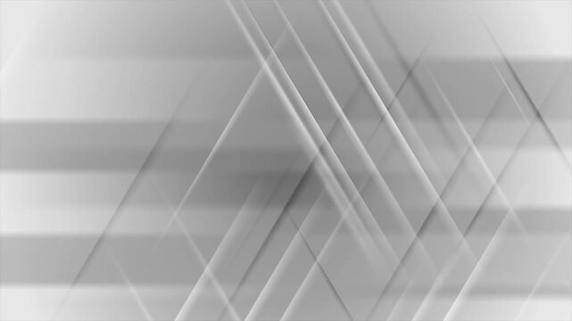 Abstract grey and white motion background with smooth gradients and diagonal glowing lines corporate business tech elegant presentation loop.